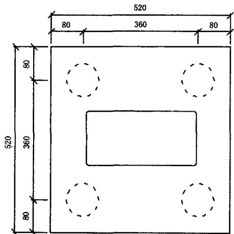 图5基础布置图(单位:cm)