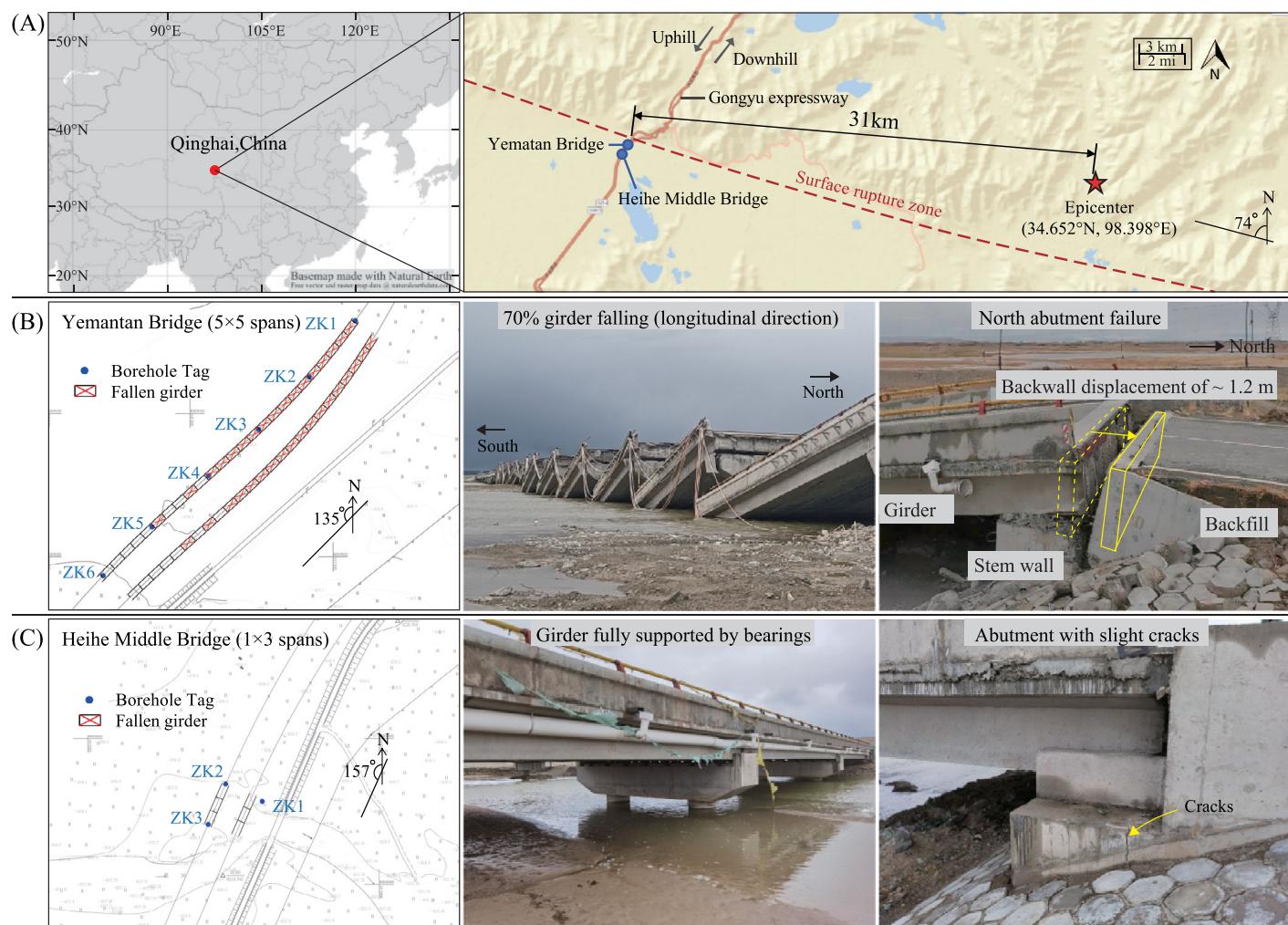 Girder-to-Girder and Abutment Chain Pounding and Collapse Mechanisms in Multi-Frame Highway Bridges: Lessons From the 2021 Magnitude 7.4 Maduo Earthquake